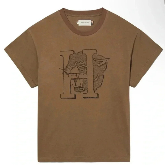 Honor The Gift Tops - Honor The Gift Women's XXL Mascot Graphic Short Sleeve Tee Shirt Casual Brown
